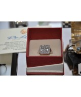 RING K14 WHITE GOLD 8 gr WITH CRYSTAL